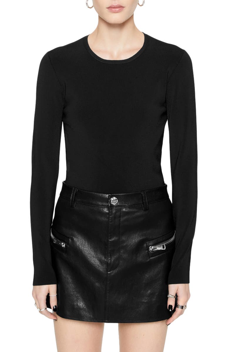 Rebecca Minkoff Bonnie Back Cutout Knit Top, Main, color, True Black
