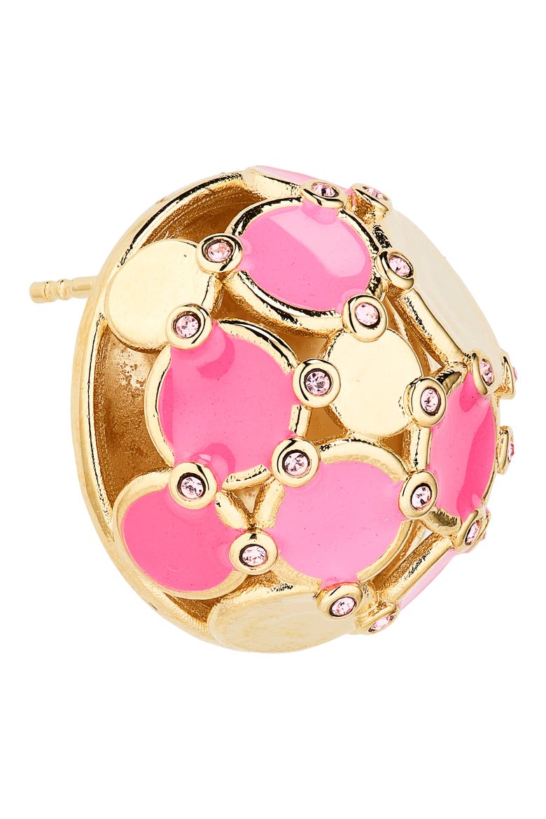 Geometric Sphere Stud Earrings, Alternate, color, PINK