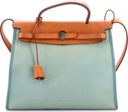 Pre-Owned Hermes Herbag Zip Leather and Toile 31