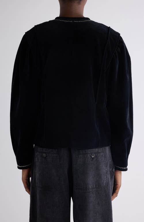 Isabel Marant Pietra Stud-embellished Velvet Jacket In Black