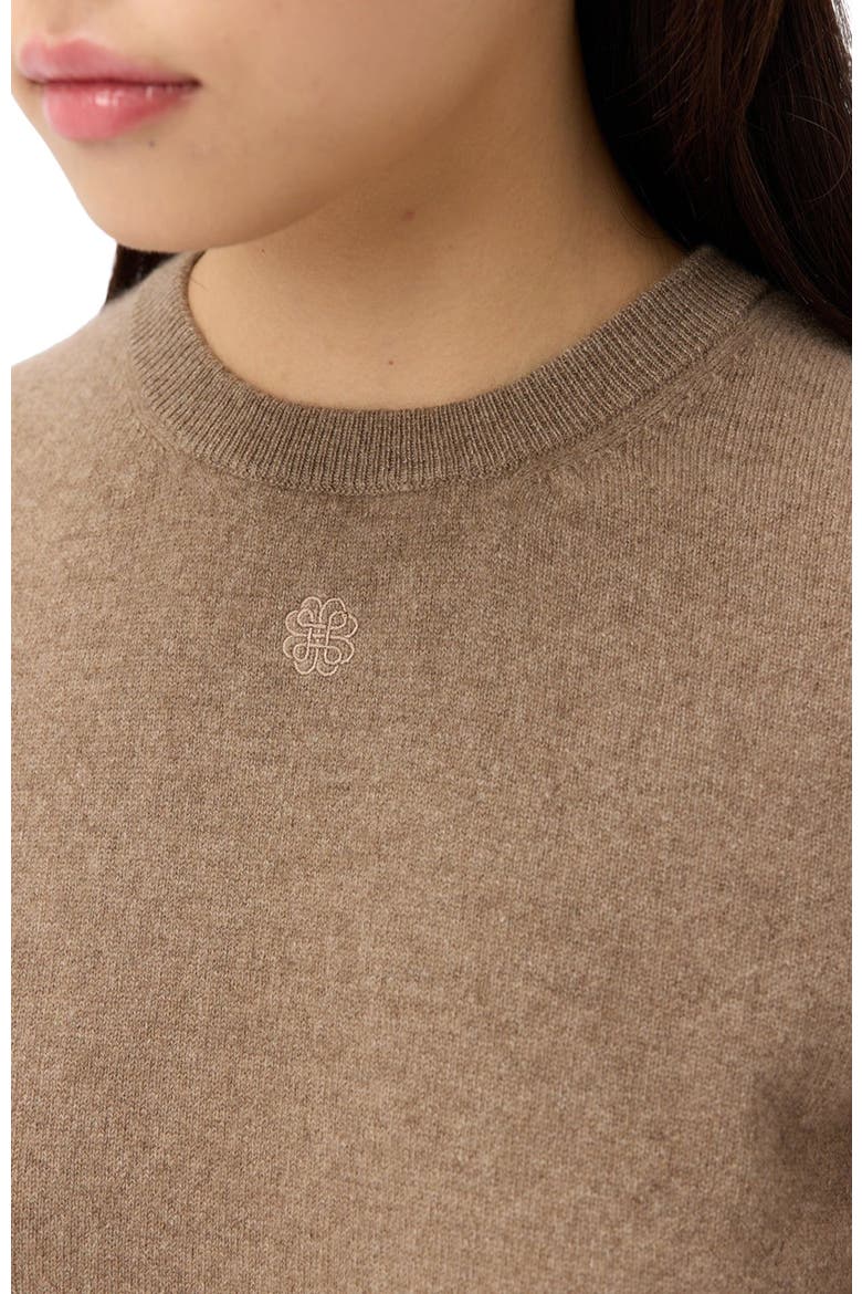 Elbow-Length Sleeve Cashmere Sweater, Alternate, color, taupe