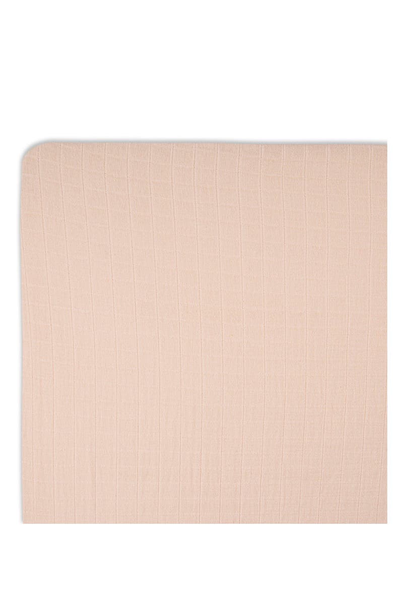Cotton Muslin Fitted Crib Sheet, Alternate, color, PINK