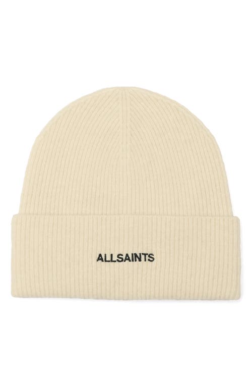Allsaints Underground Rib Beanie In Yellow