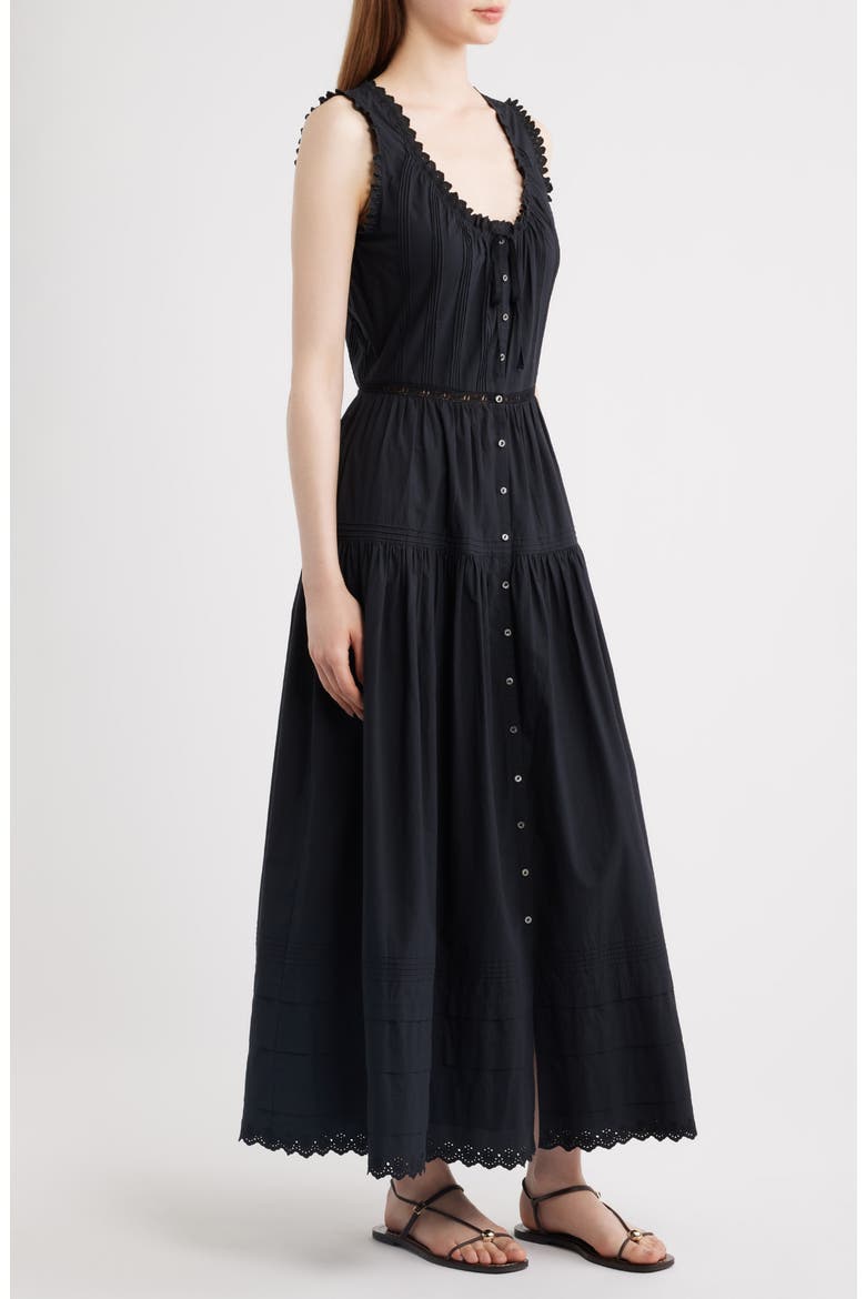 Hortense Organic Cotton Midi Dress, Alternate, color, BLACK