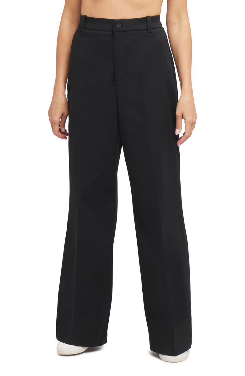 SPANX<sup>®</sup> SPANXsupersmooth<sup>™</sup> Stretch Twill Wide Leg Pant, Main, color, Classic Black