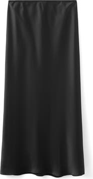 MANGO Satin Midi Skirt