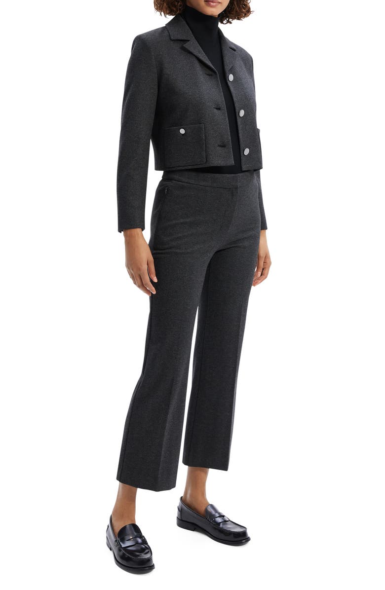 Theory Boxy Crop Jacket, Alternate, color, Charcoal Melange