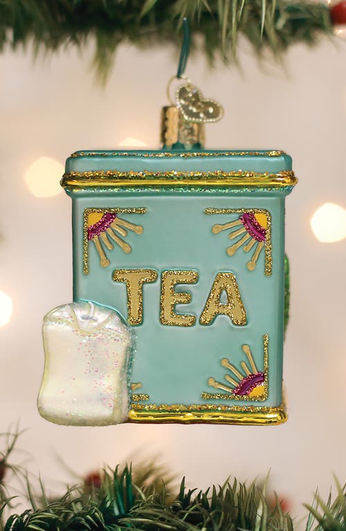 Old World Christmas Tea Tin Glass Ornament In Multi