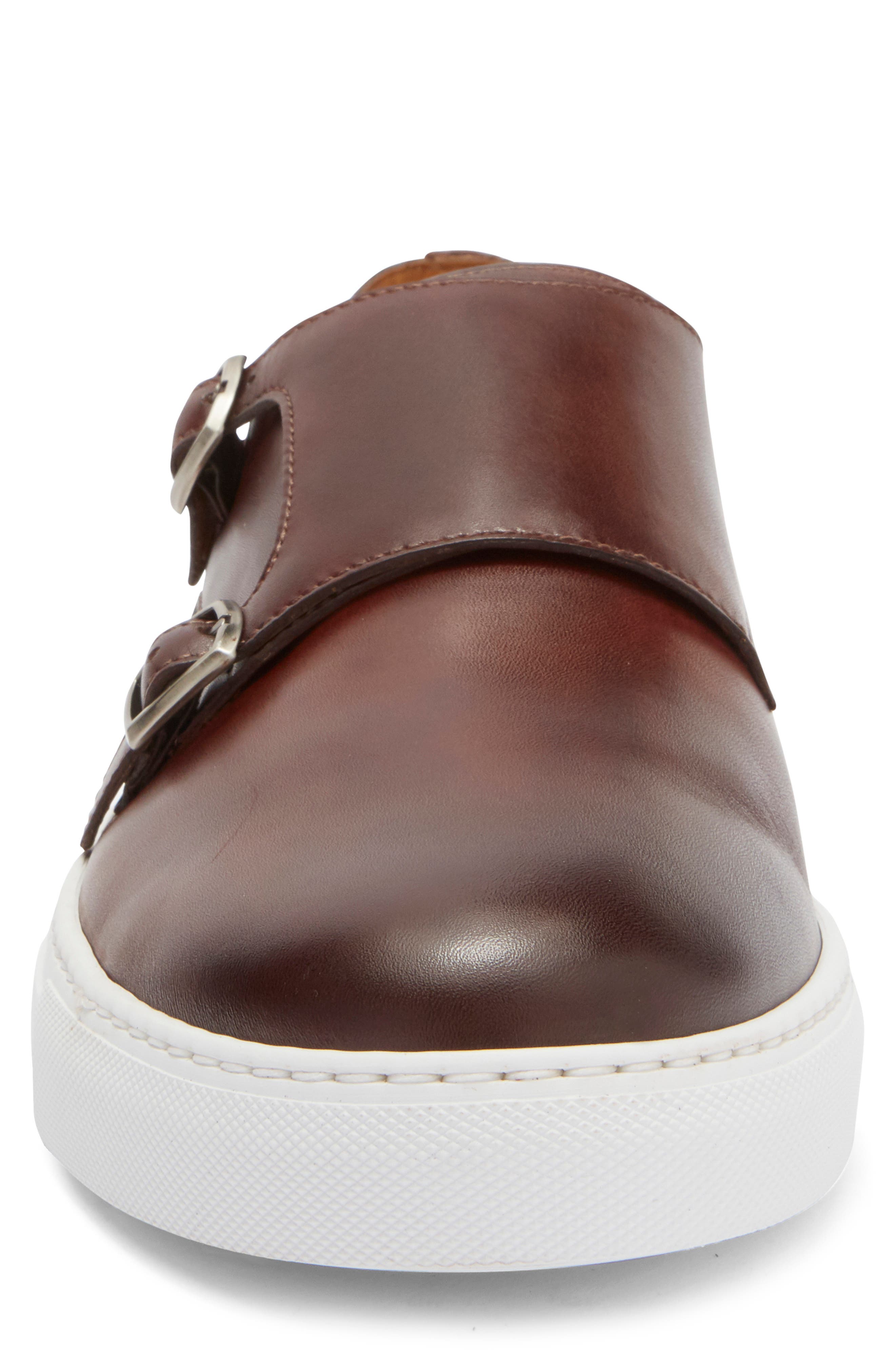 Nemes Monk Strap Sneaker, Alternate, color, MIDBROWN