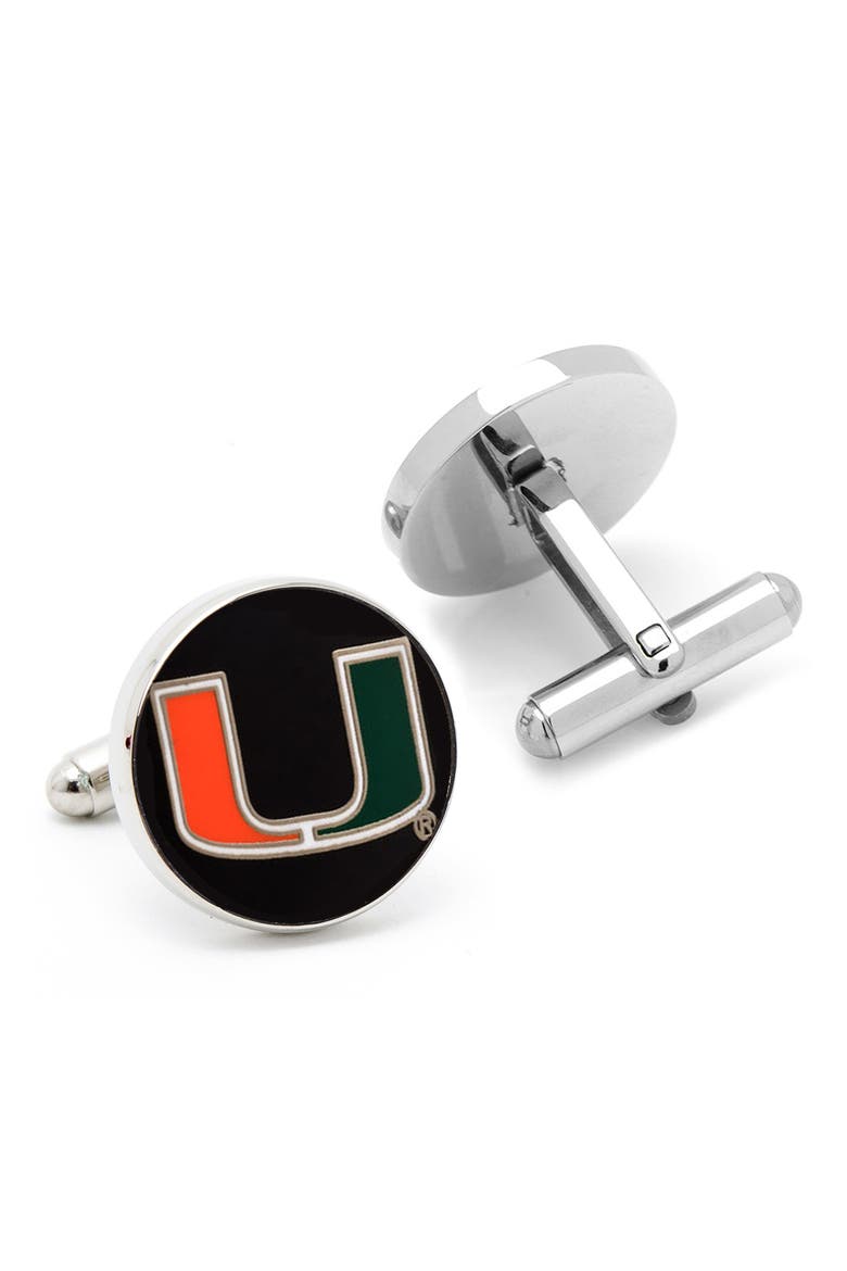 'Miami Hurricanes' Cuff Links, Alternate, color, MIAMI HURRICANES