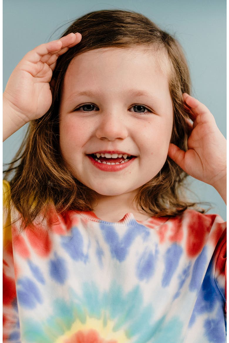Kids' Tie Dye Cotton T-Shirt, Alternate, color, RAINBOW