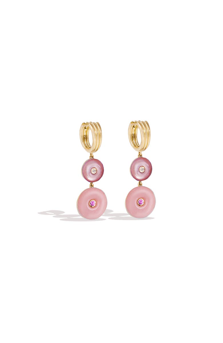 Campbell + Charlotte Evolve Stone Inlay Chandelier Earring, Alternate, color, Pink- Gold