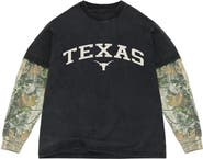 Uscape Apparel Men's Uscape Apparel  Black/Camo Texas Longhorns Back Bay Twofer Heavyweight Long Sleeve T-Shirt