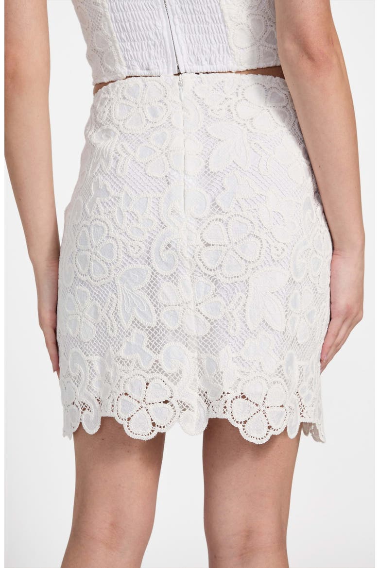 Delilah Open Stitch Miniskirt, Alternate, color, PURE WHITE
