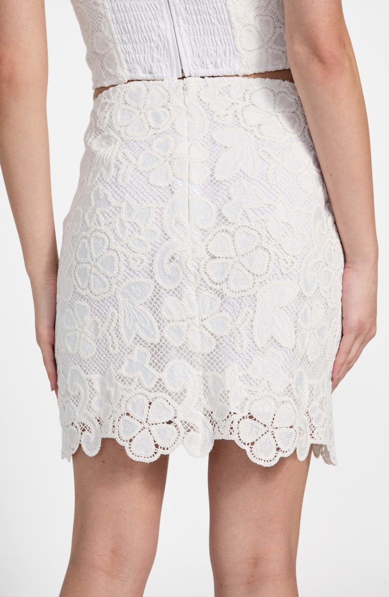 GUESS Delilah Open Stitch Miniskirt, Alternate, color, Pure White