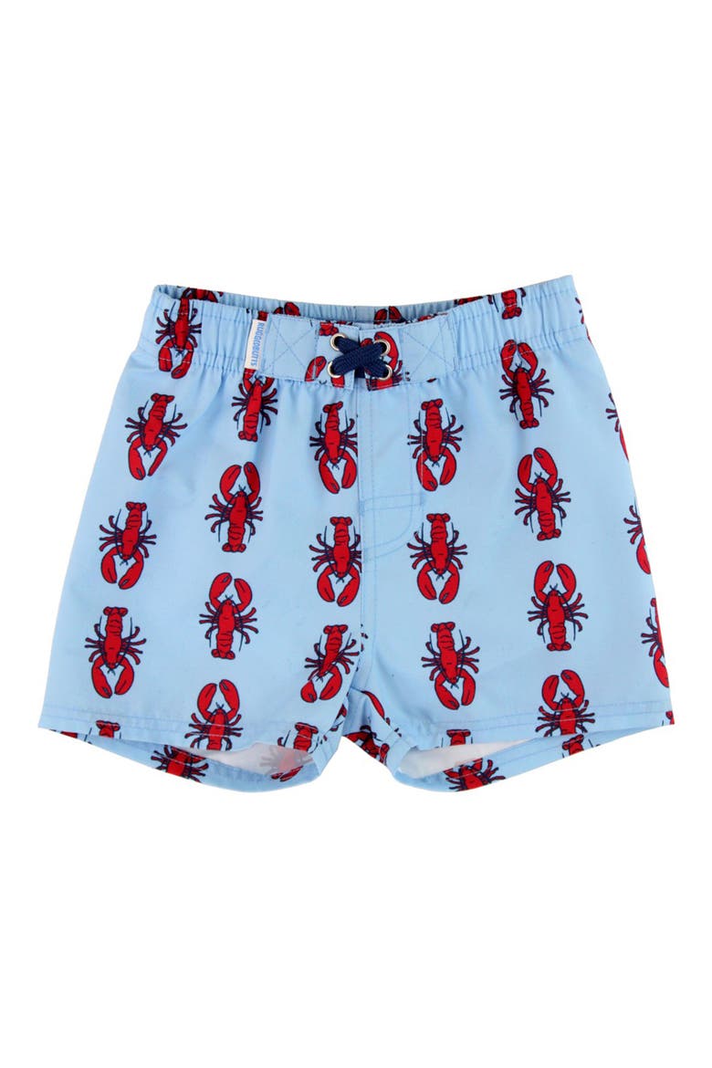 Kids' My Little Lobster Print Swim Trunks, Main, color, MY LITTLE LOBSTER