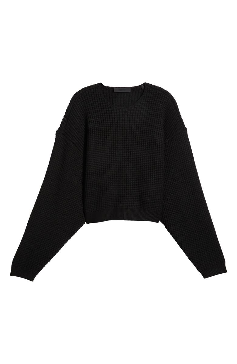 Fear of God Essentials Heavy Waffle Knit Crop Sweater, Alternate, color, 