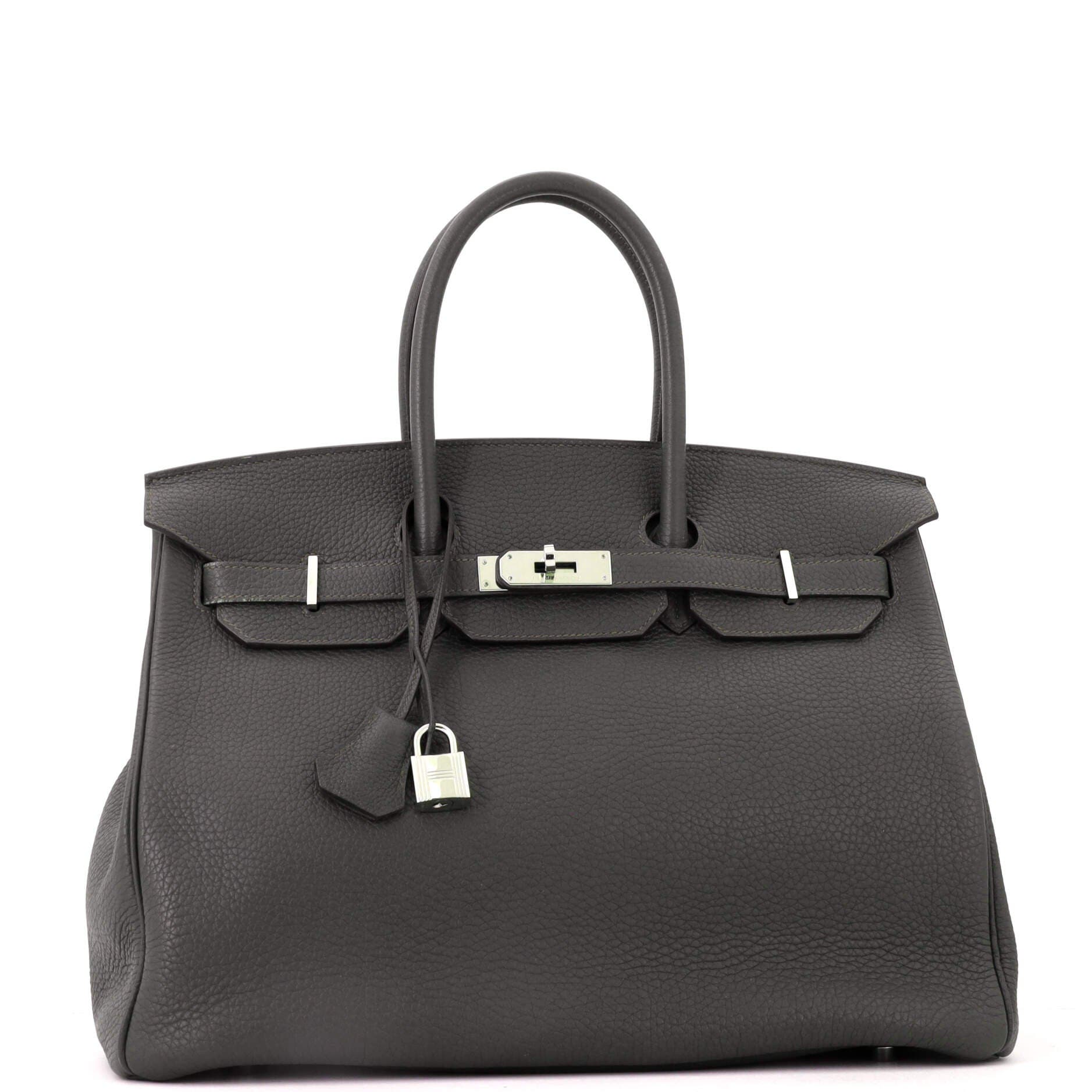 Birkin Handbag Green Togo with Palladium Hardware 35, Alternate, color, Grey