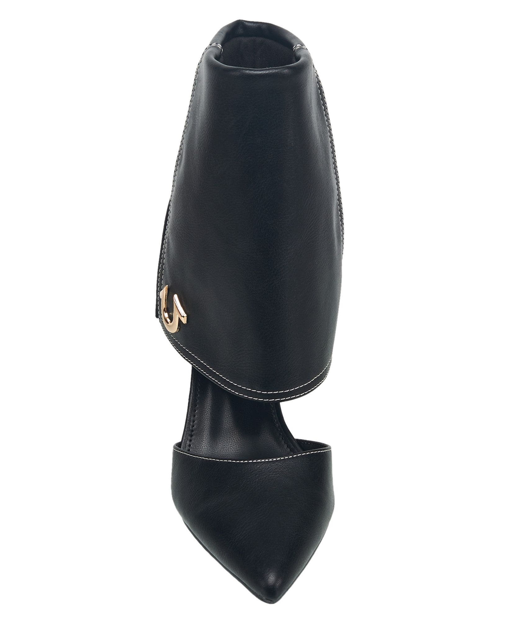 Her Foldover Cuff Heel, Alternate, color, Black