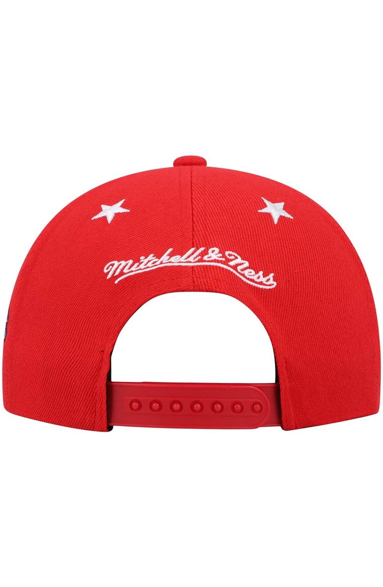 Mitchell & Ness Men's Mitchell & Ness Red Philadelphia 76ers Hardwood Classics 1997 NBA All-Star Weekend Top Star Snapback Hat, Alternate, color, 