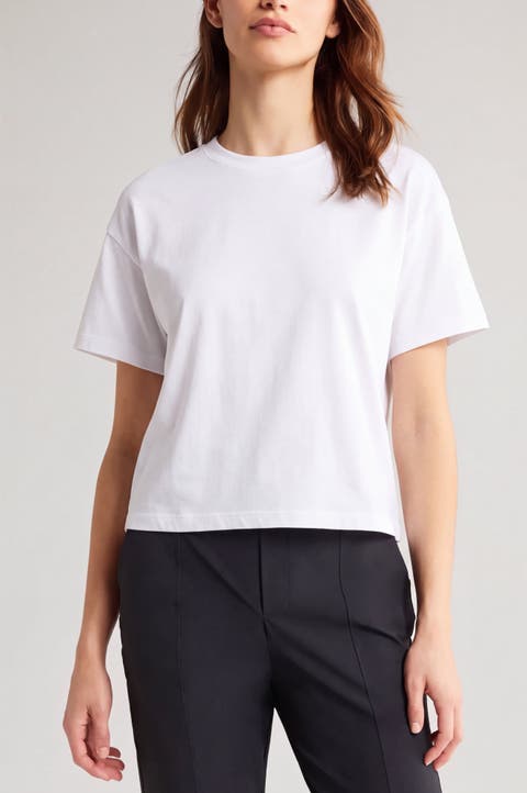 Boxy Short Sleeve Crewneck Organic Cotton T-Shirt