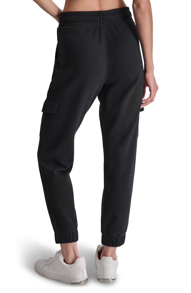 DKNY Slim Fit Embroidered Logo Fleece Cargo Joggers, Alternate, color, 
