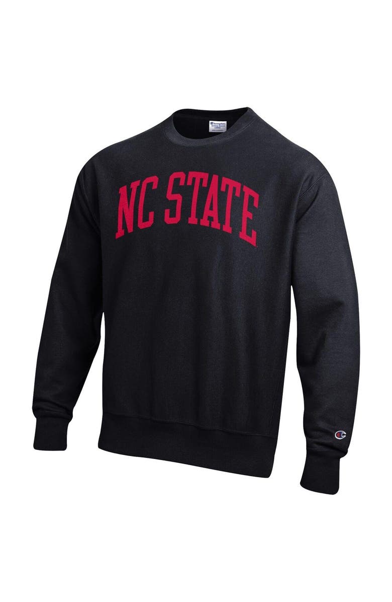 Champion Men's Champion Black NC State Wolfpack Arch Reverse Weave Pullover Sweatshirt, Alternate, color, Black