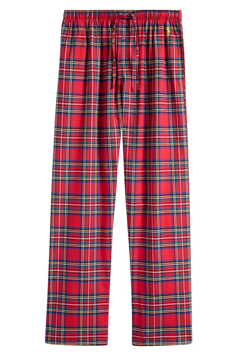 Yarn Dyed Plaid Flannel Pajama Pants, Alternate, color, RED PLAID