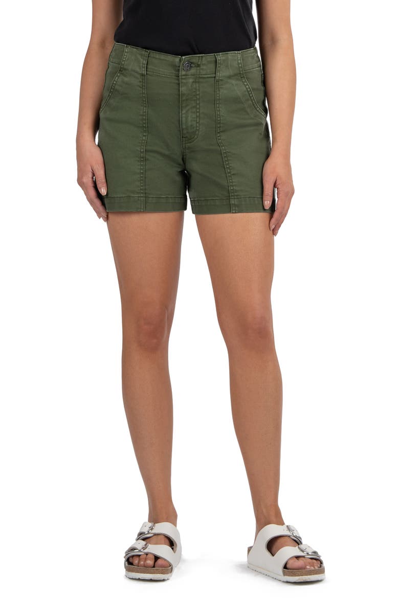 Jane High Waist Denim Shorts, Main, color, OLIVE JM