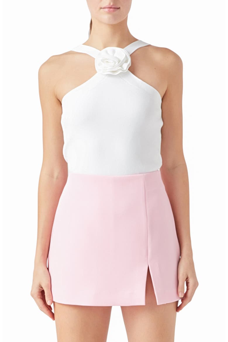 Flower Knit Tank, Main, color, OFF WHITE