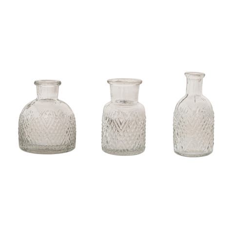 Pressed Glass Vase Set