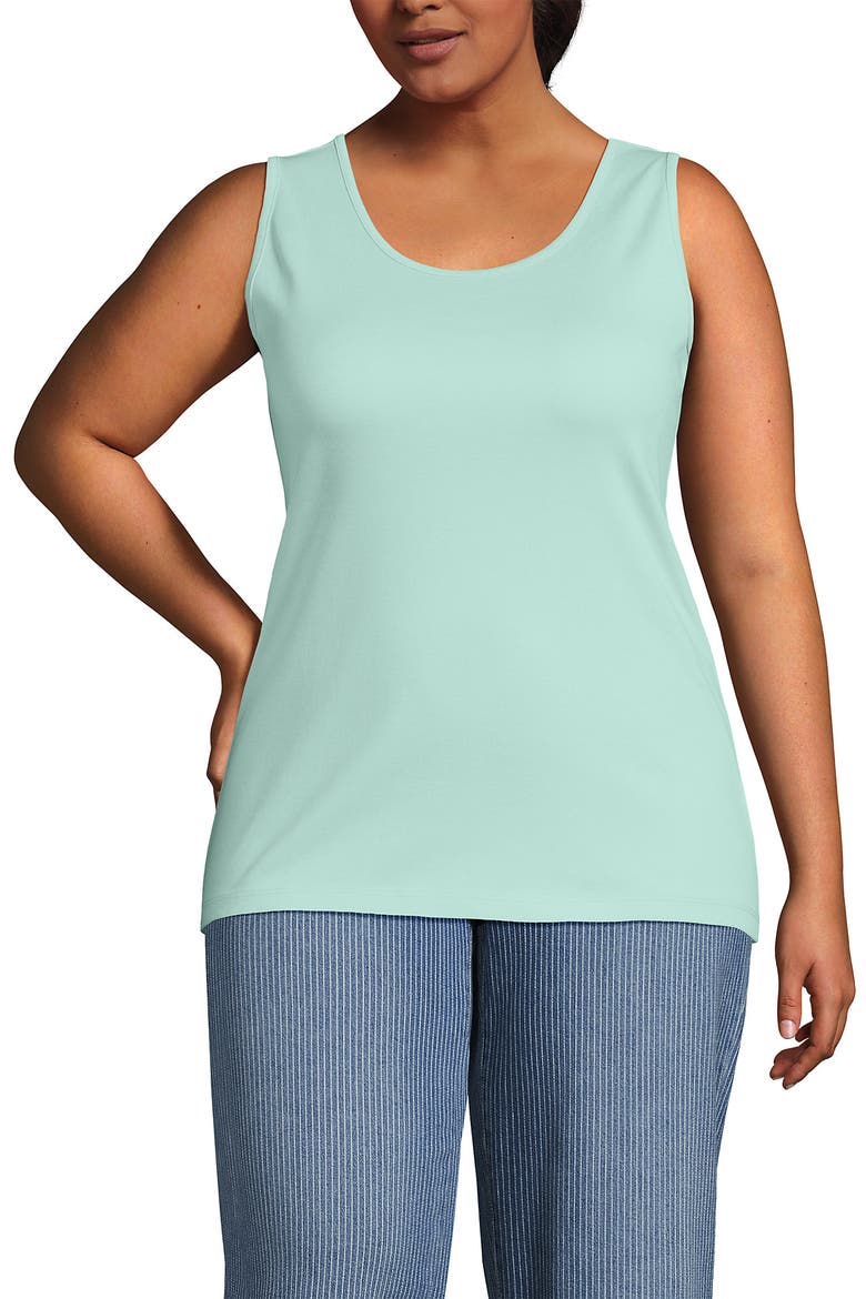 Plus Size Cotton Tank Top, Main, color, Pale Sky