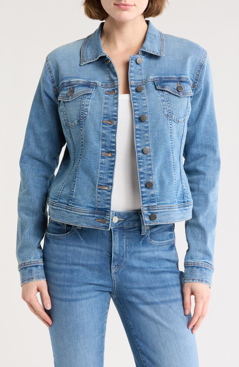 Caslon<sup>®</sup> Classic Denim Jacket, Main, color, Medium Classic Wash