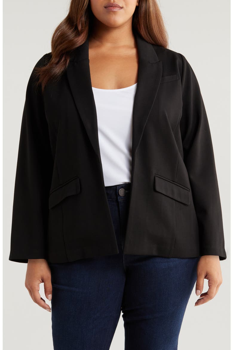 Open Front Blazer, Main, color, BLACK