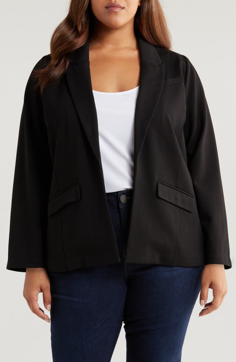 Wit & Wisdom Open Front Blazer, Main, color, Black