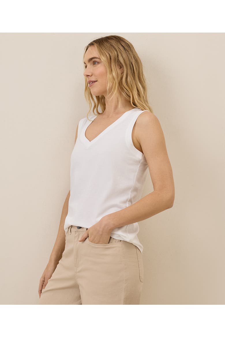 Organic Cotton Softspun V-Neck Tank, Alternate, color, White