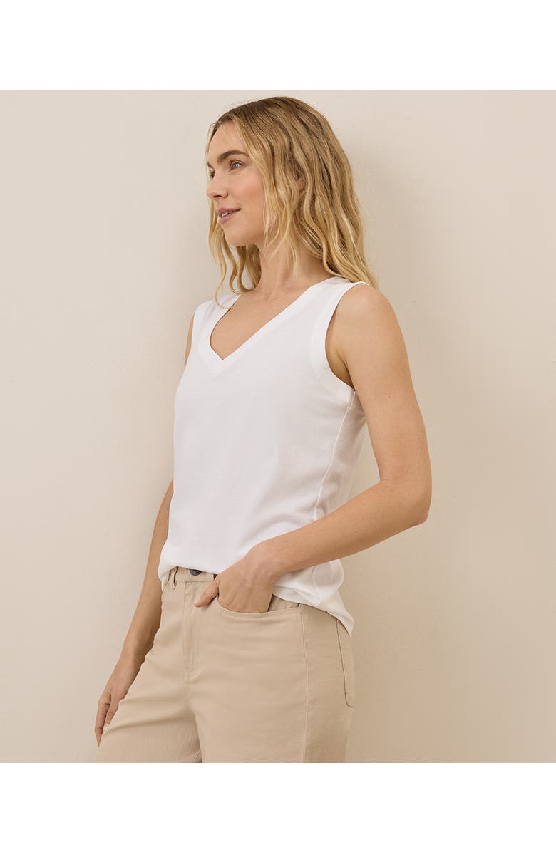 Pact Organic Cotton Softspun V-Neck Tank, Alternate, color, White