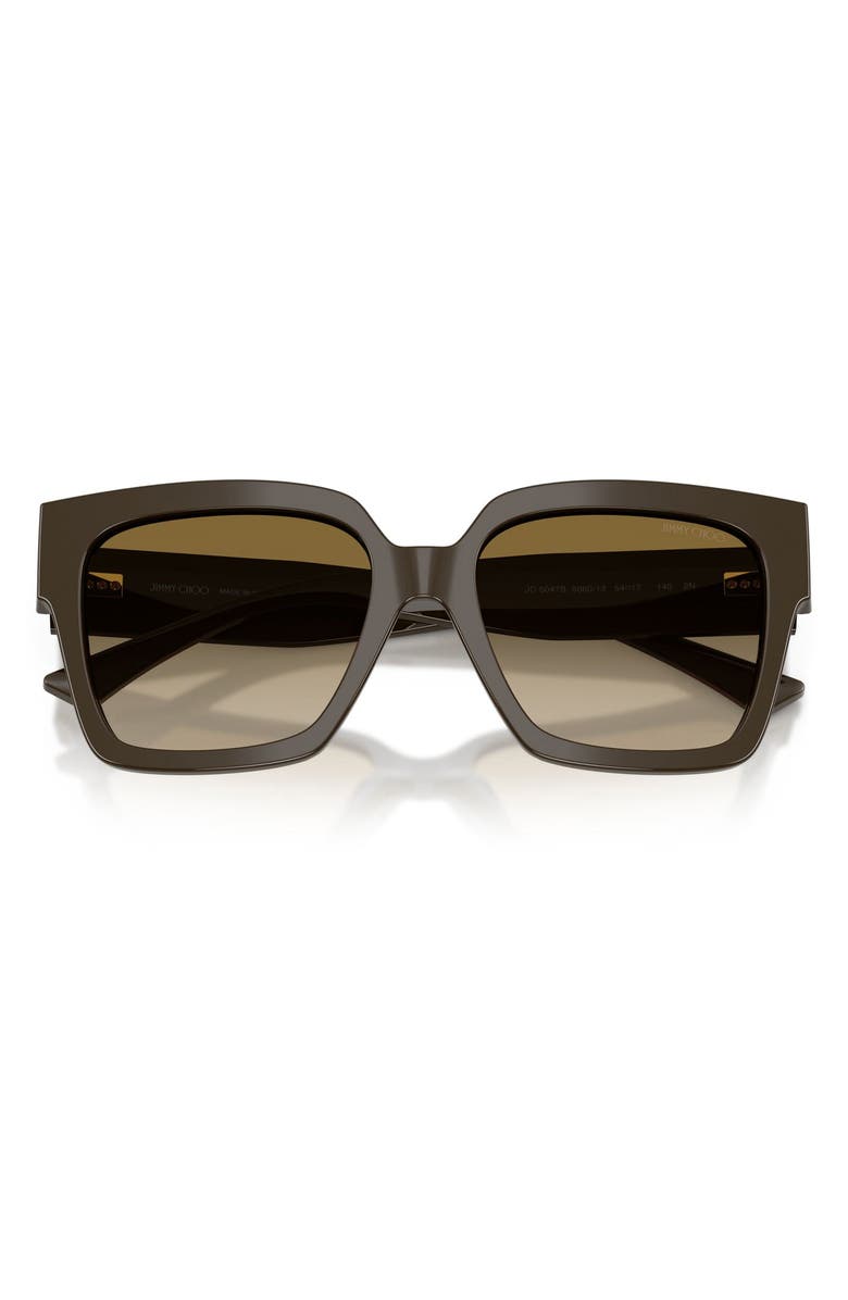 Jimmy Choo 54mm Gradient Square Sunglasses, Alternate, color, Caper Green / Brown Gradient