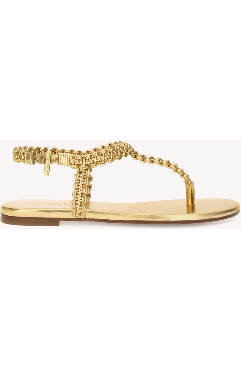 Gianvito Rossi Ubud Thong 05 Sandal, Main, color, Gold Nappa Leather