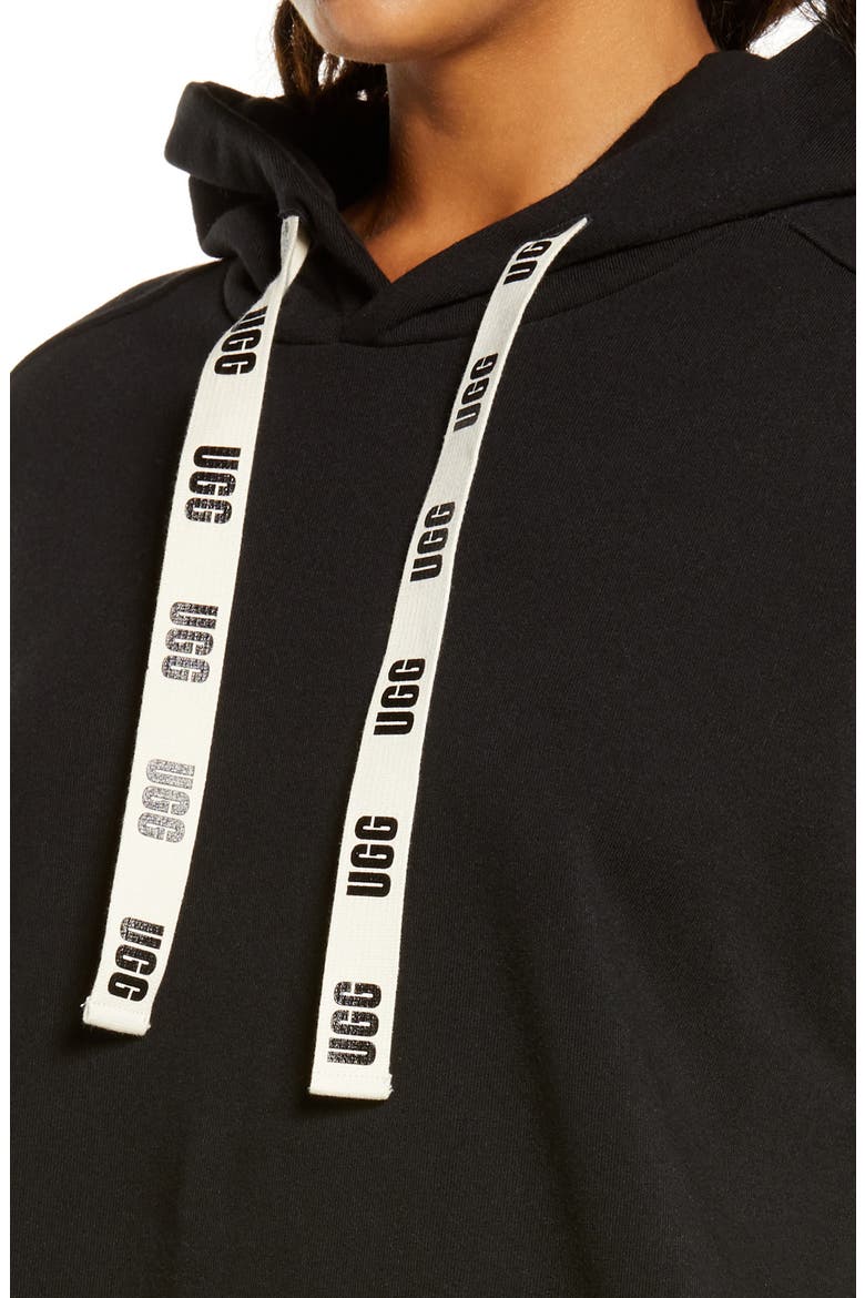 Lucille Hoodie Dress, Alternate, color, BLACK