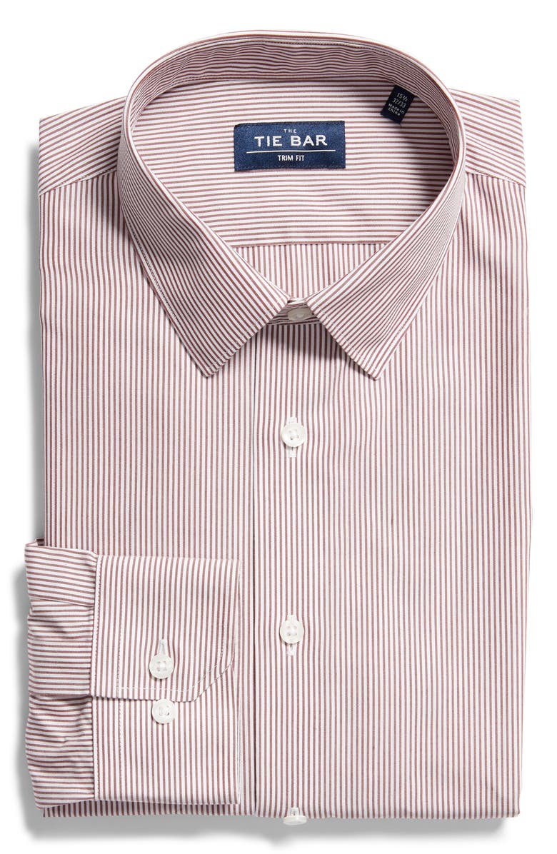 The Tie Bar Trim Fit Stripe Dress Shirt, Alternate, color, 