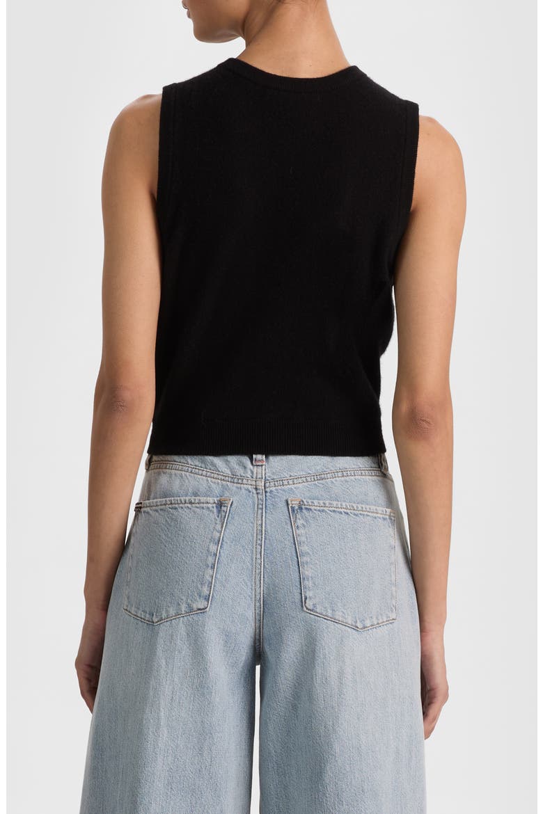 Loly Button Front Cashmere Blend Vest, Alternate, color, BLACK