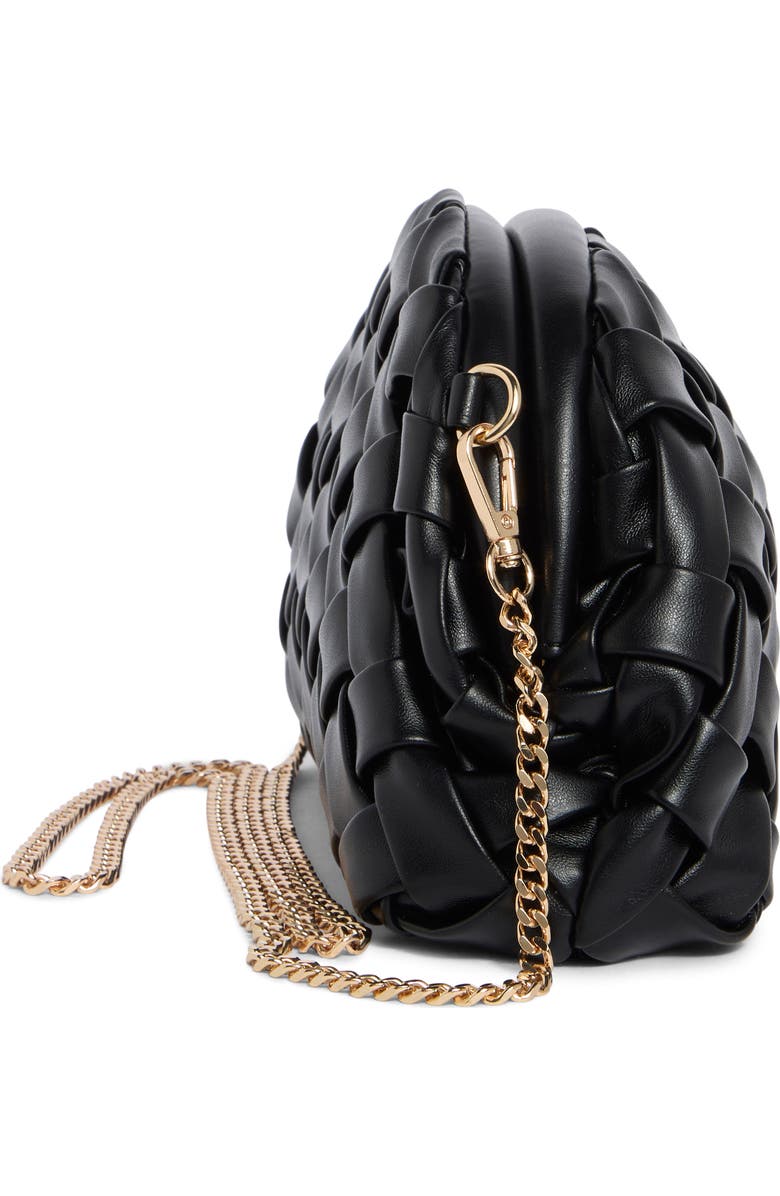 URBAN EXPRESSIONS HANDBAGS Woven Faux Leather Clutch, Alternate, color, Black