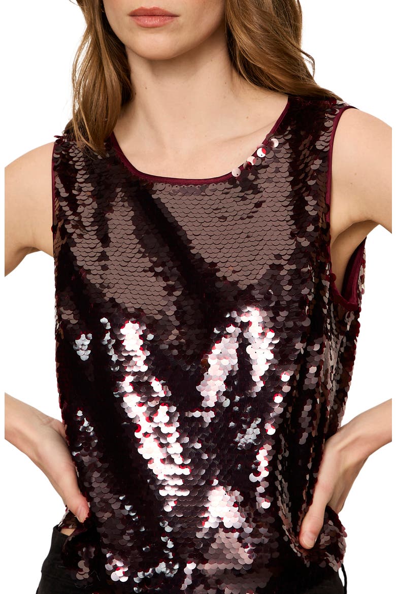 The Desired Paillette Sleeveless Top, Alternate, color, BORDEAUX BURGUNDY