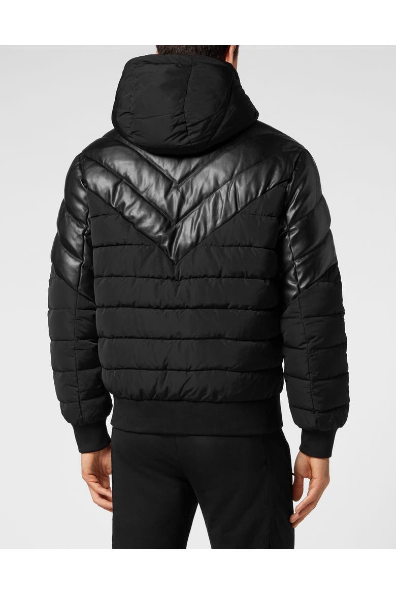 Nylon Puffer Jacket Men, Alternate, color, black