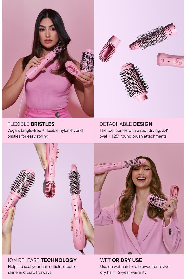 Interchangeable Blow Dry Brush - Pink, Alternate, color, PINK