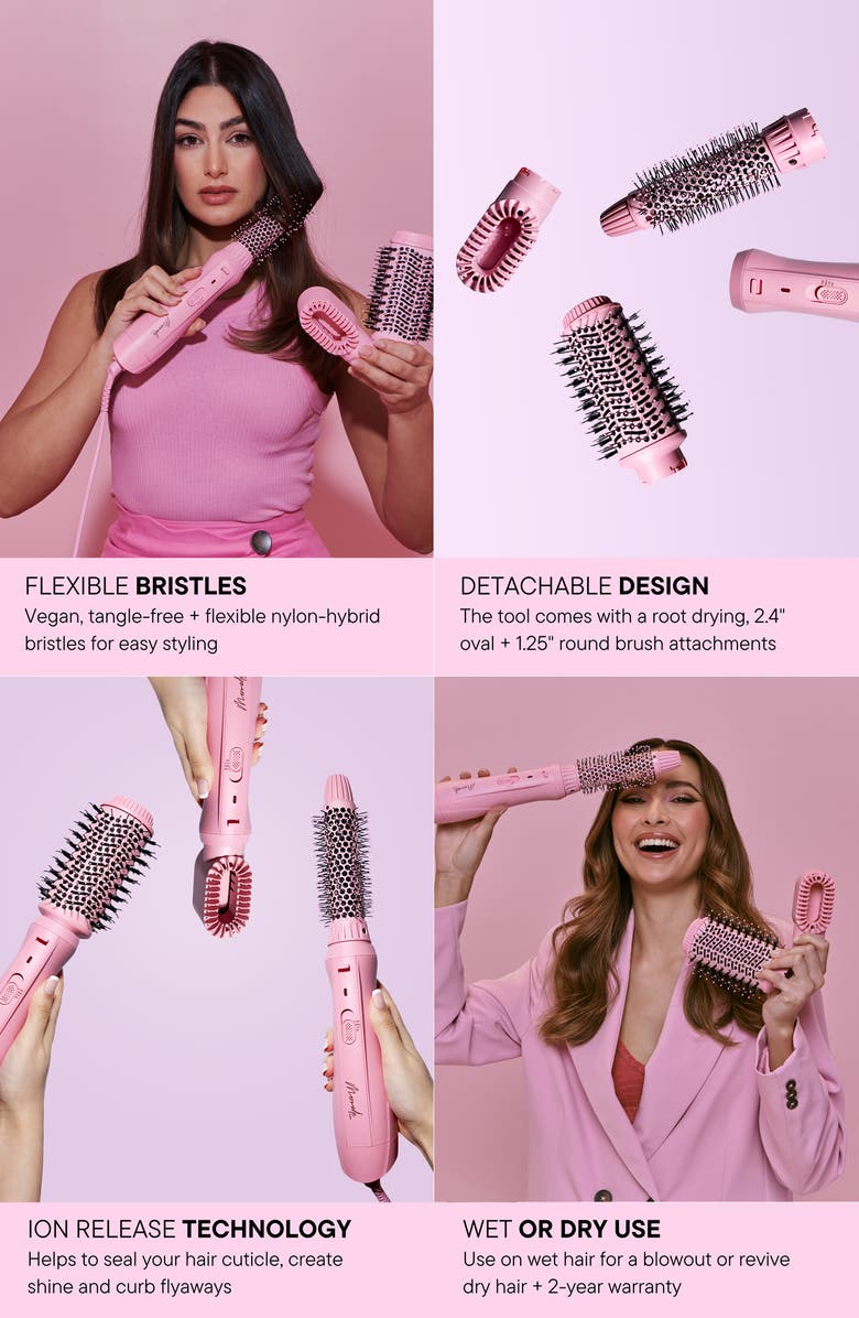 Mermade Hair Interchangeable Blow Dry Brush - Pink, Alternate, color, 