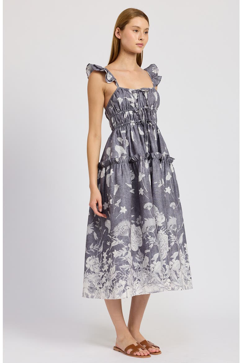 Sydney Floral Tiered Midi Sundress, Alternate, color, WASHED BLUE IVORY