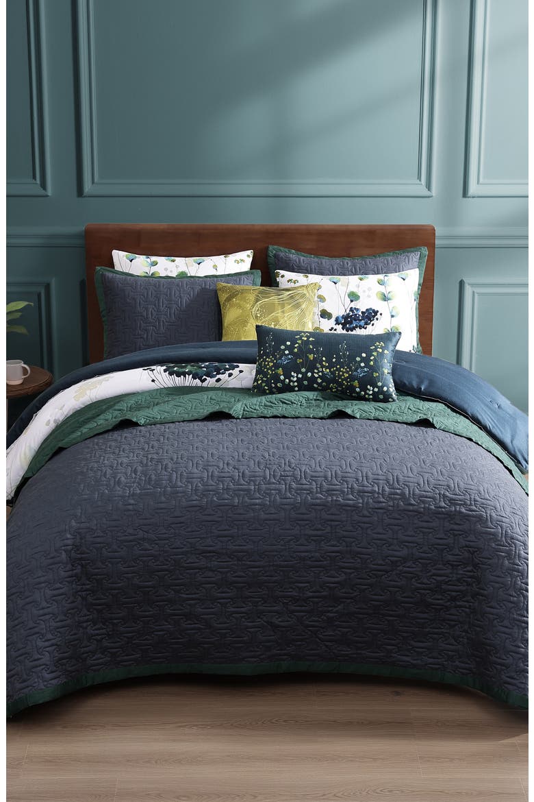 Abstract Vines 8-Piece Reversible Comforter Set, Alternate, color, BLUE