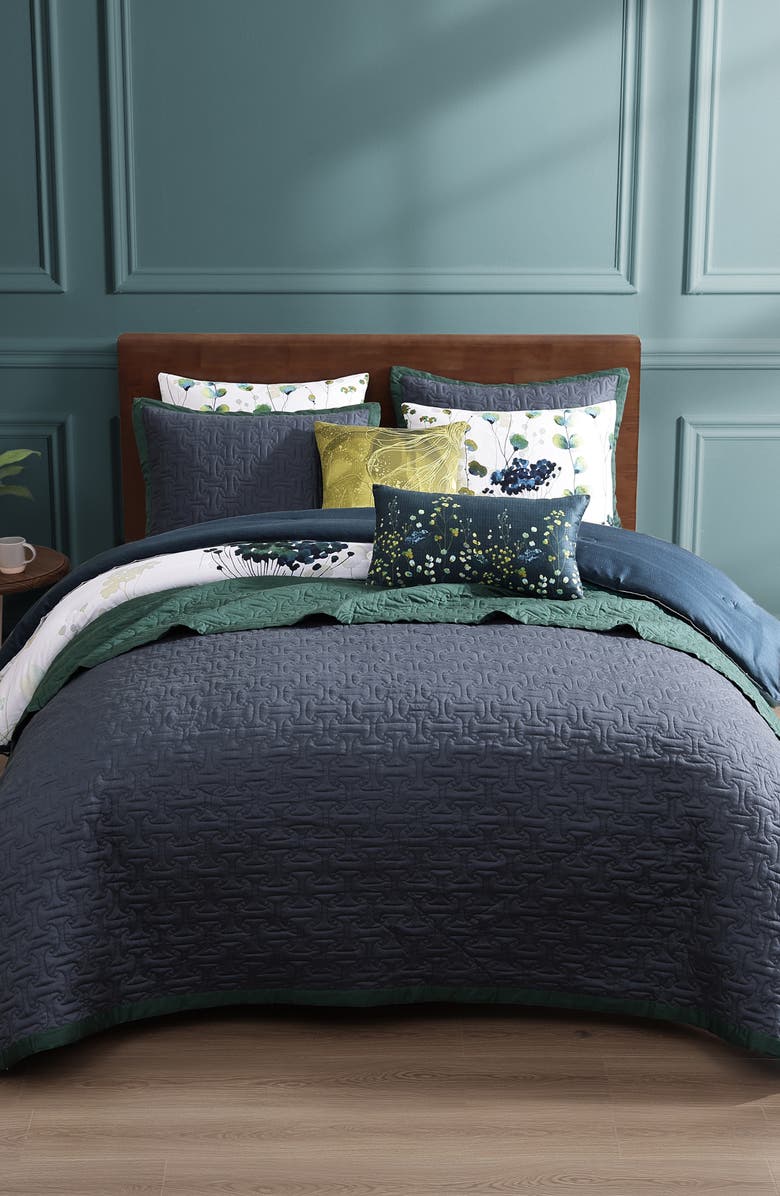 Bebejan Abstract Vines 8-Piece Reversible Comforter Set, Alternate, color, Blue